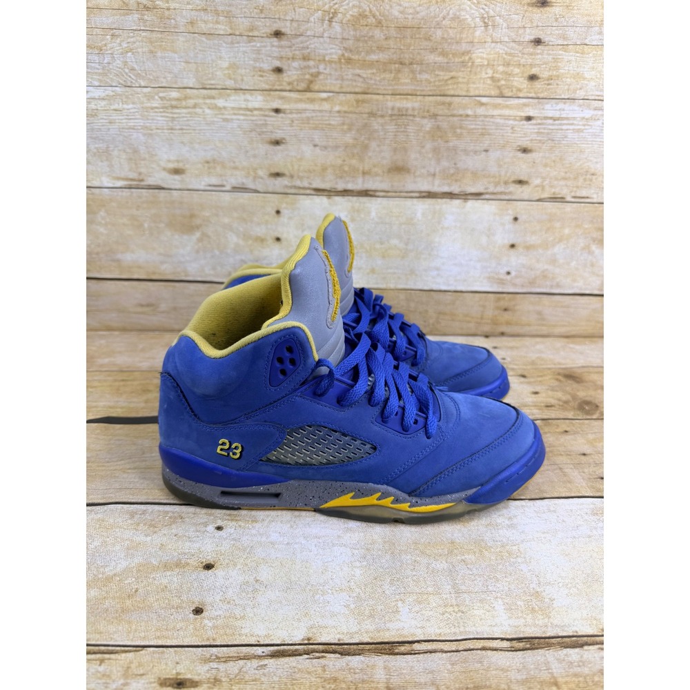 Jordan 5 Retro Laney Varsity Royal Blue Yellow Sneakers CI3287-400 Kids 6.5Y